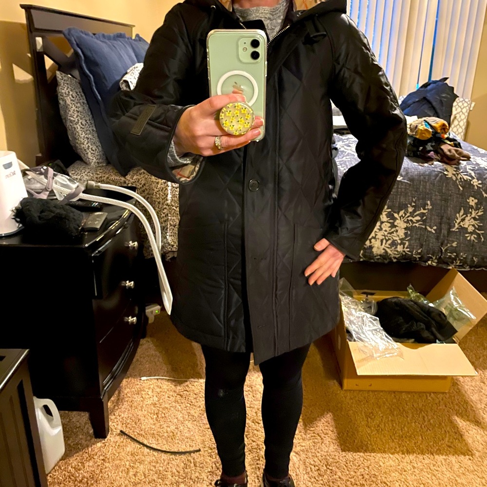 Burberry Roxwell Quilted Coat with Large Hood